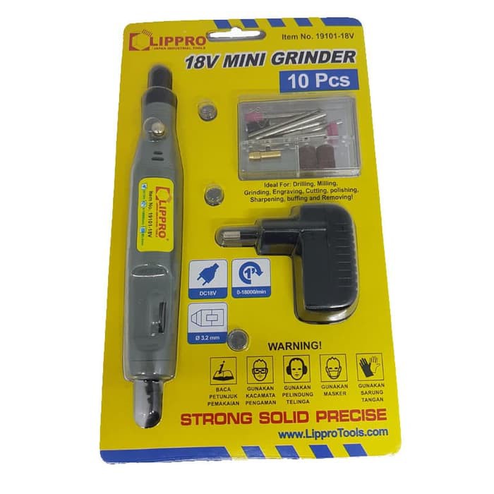 MINI DIE GRINDER LIPPRO 18V GERINDA BOR TUNER  BATERAI SET