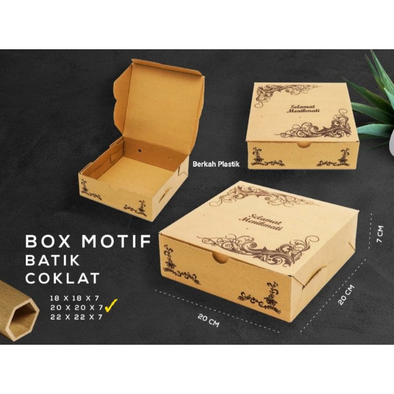 Promo (MOTIF) DUS NASI 20X20 DUS R10K COKLAT MOTIF KOTAK NASI + MIKA
