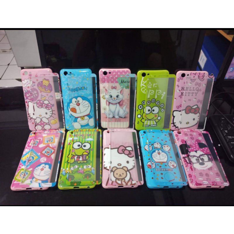 CASE JELLY GLOSSY CHARACTER DISNEY + Tempered For hp Oppo F7 Samsung A6 J4 J6 J7prime Vivo V7+ V9 Y69 Redmi Note5pro