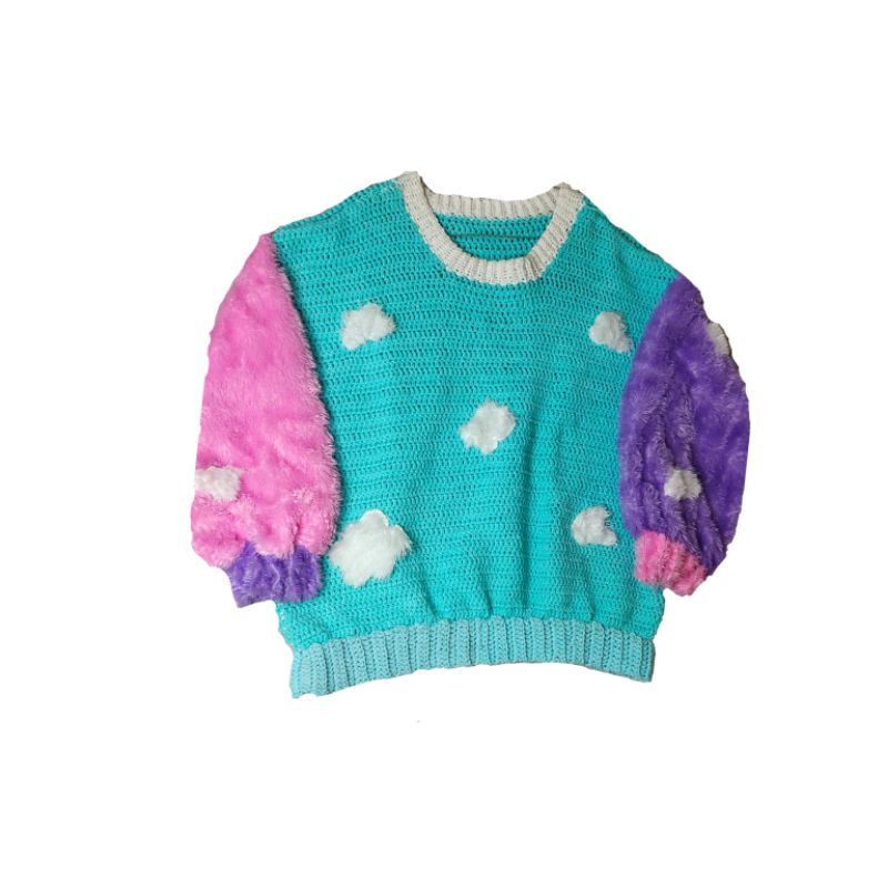 Cloud and Cotton Candy Sweater (Sweater Rajut Handmade)