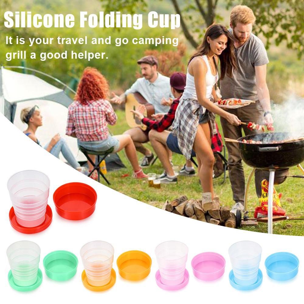 Populer Collapsible Plastic Cup Household Portable Lipat Dapur &amp; Makan Minum Mug