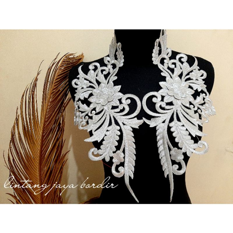 renda bordir aksesories dada belah aplikasi/ acc tempel melati