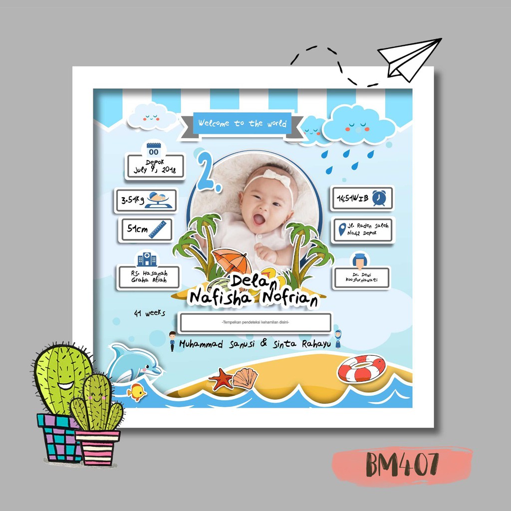 (BM407) BIODATA ANAK / BIODATA BAYI tema pantai