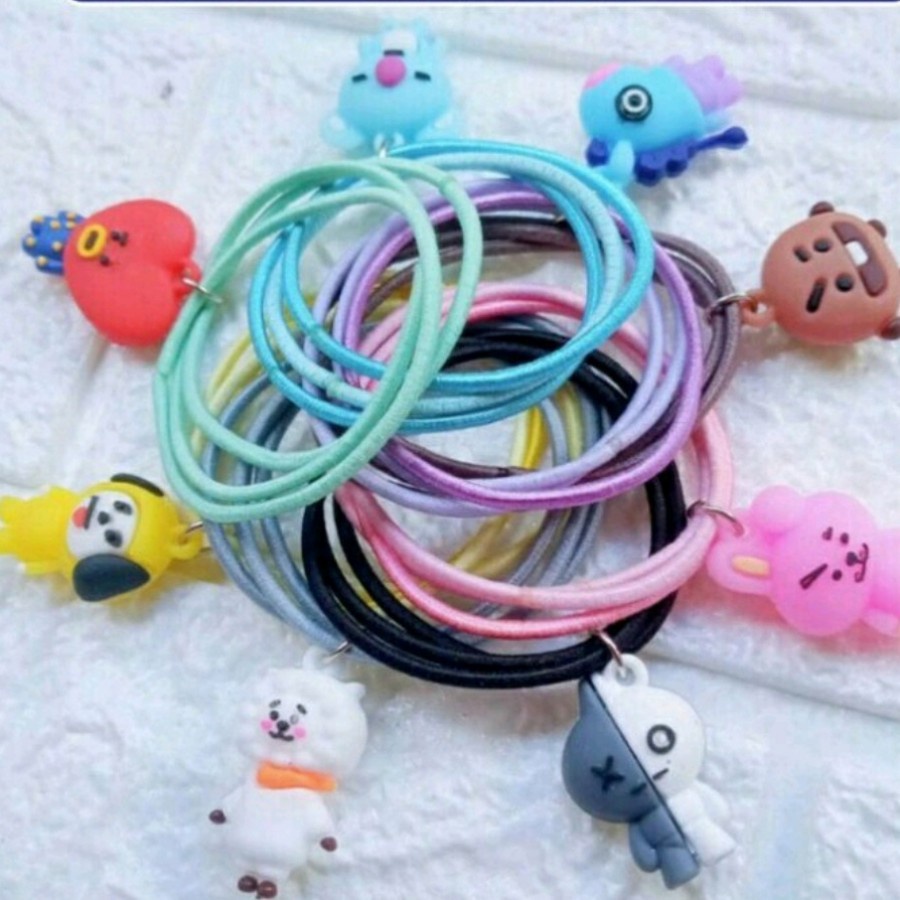 Kuncir Rambut BTS BT21 Polos / Ikat Rambut Hairband Anak Bangtan KPOP