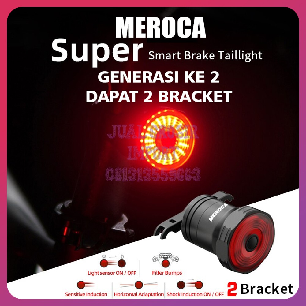 Meroca Lampu Sepeda Led Belakang Sensor Rem Otomatis Lebih Bagus Dari XLITE