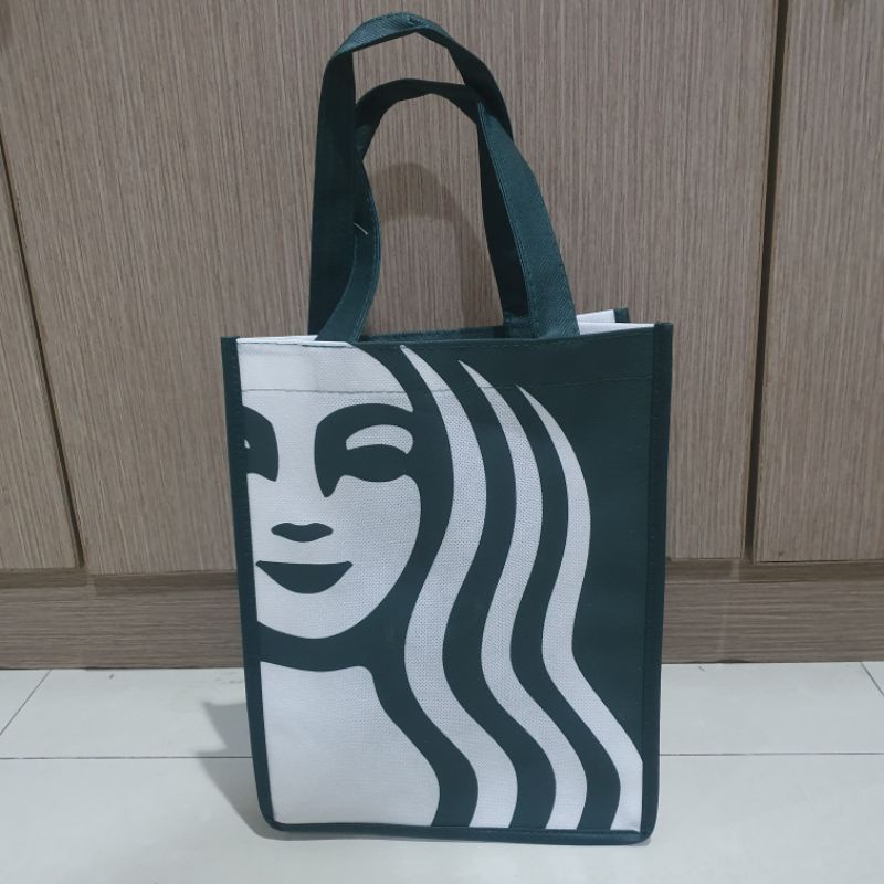 TAS STARBUCKS SPUNBOND PUTIH original medium