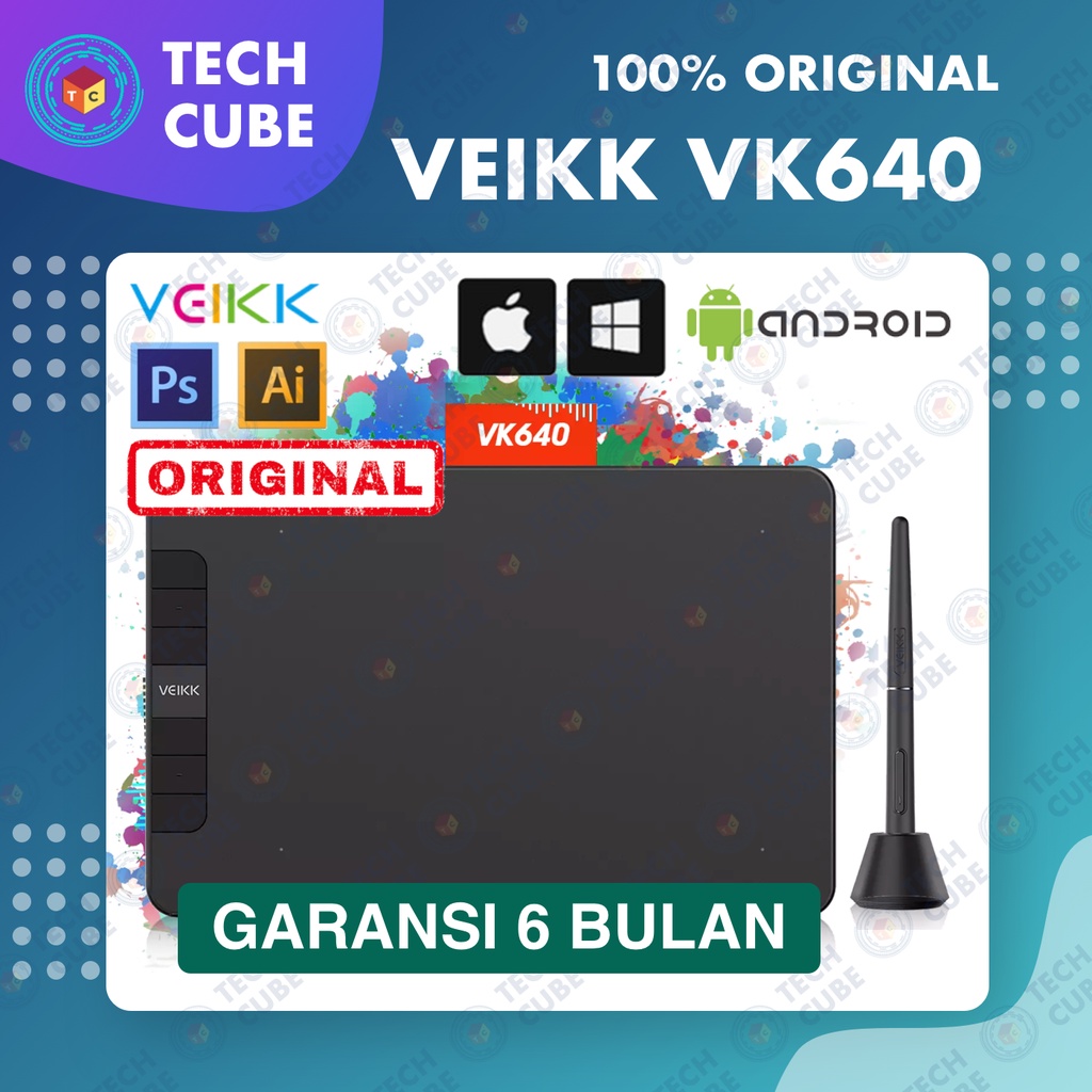 VEIKK VK640 Digital Graphic Drawing Pen Tablet OSU Alter S640 A30 A50