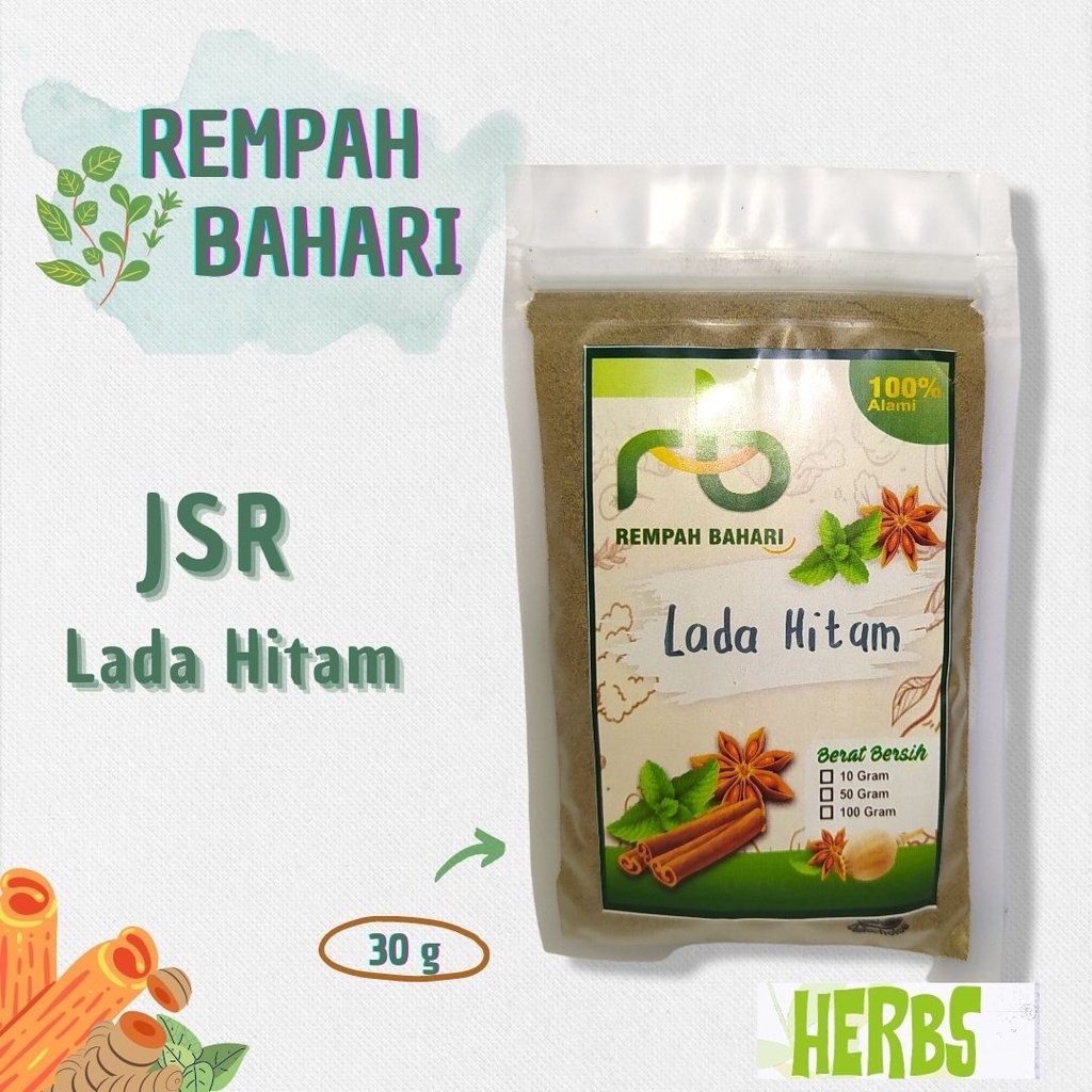 

(COD) LADA HITAM BUBUK ASLI PREMIUM (JSR)/LADA HITAM POWDER 30 gr (REPACK)/REMPAH BUBUK