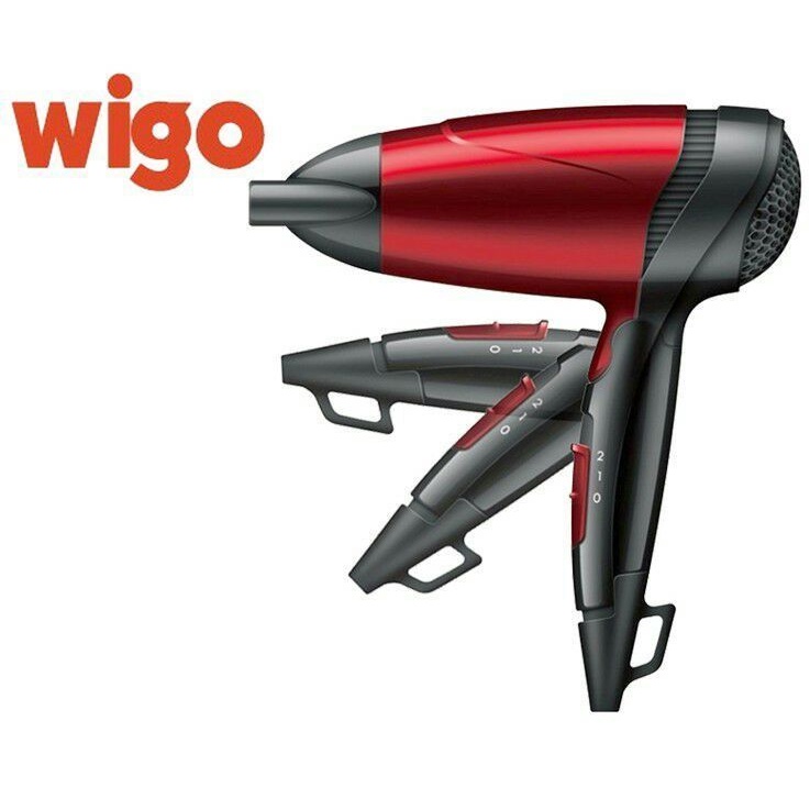 HAIRDRYER pengering rambut WIGO 850W MERAH original 100% handel pengangan lipat
