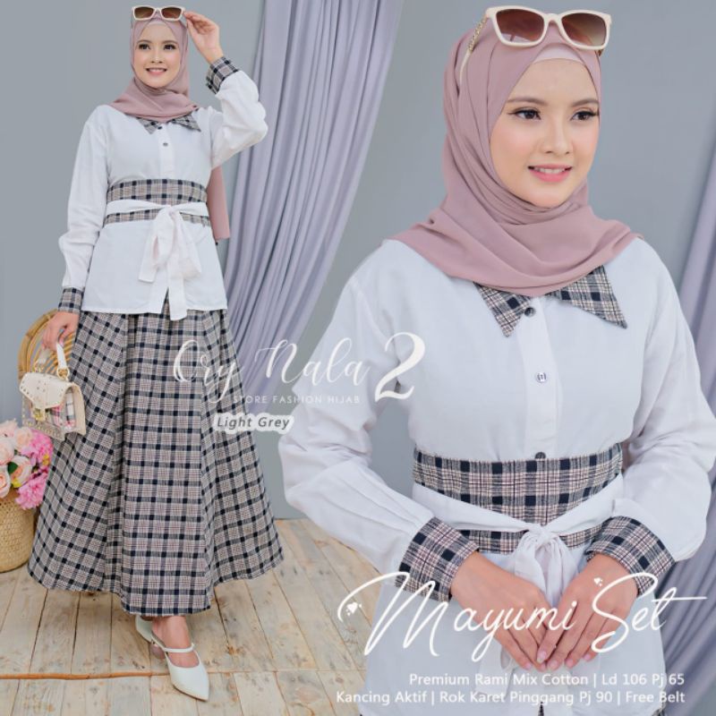 SETELAN BLOUSE DAN ROK RAMI MIX KATUN/MAYUMI SET/SETELAN LD 106 CM BY NALA FASHION HQ
