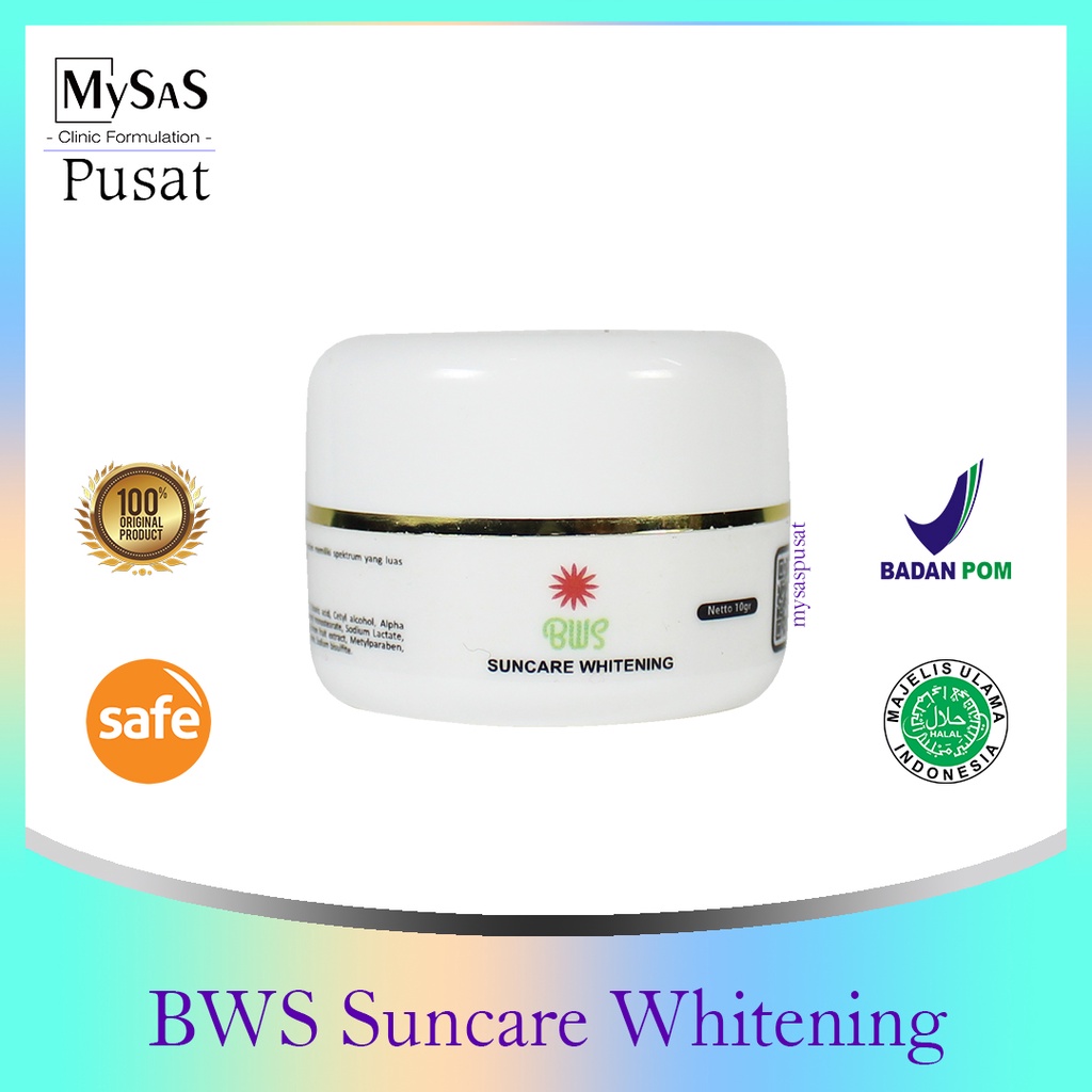 Suncare Whitening BWS / Cream pagi whitening/mysas skincare glowing/ natural