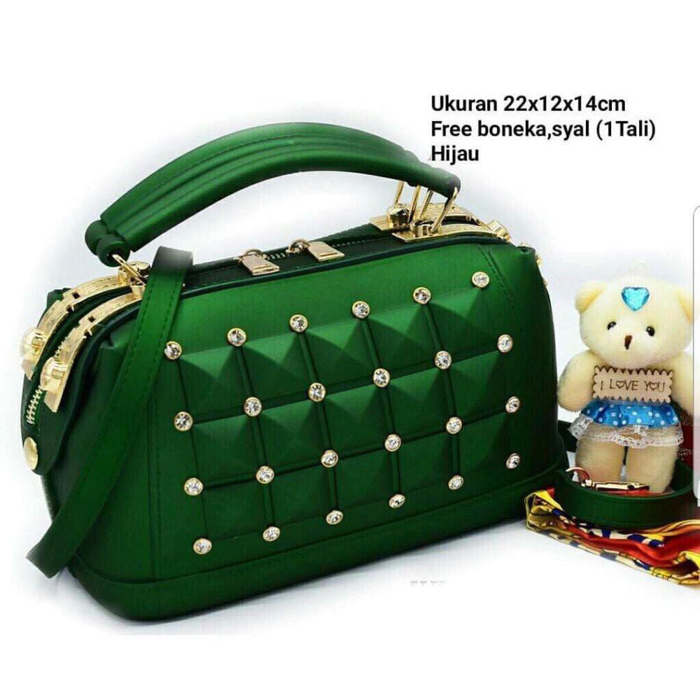 066-A (FREE SYAL &amp; BONEKA) - HANDBAG TAS DOCTOR TAS BATAM TAS IMPORT - JELLY 5 KOTAK DIAMOND GM 2685