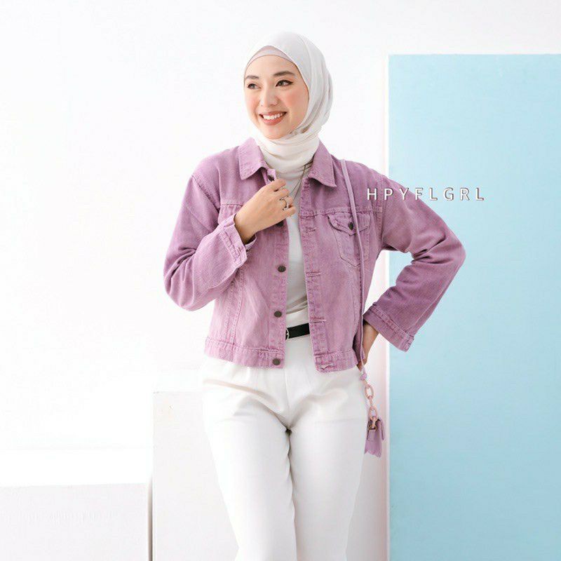 HUNDJI CROP JAKET (Lilac / White / Mocca)