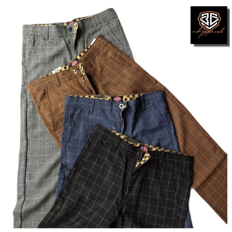 Celana Tartan Panjang Pria Dickies Premium