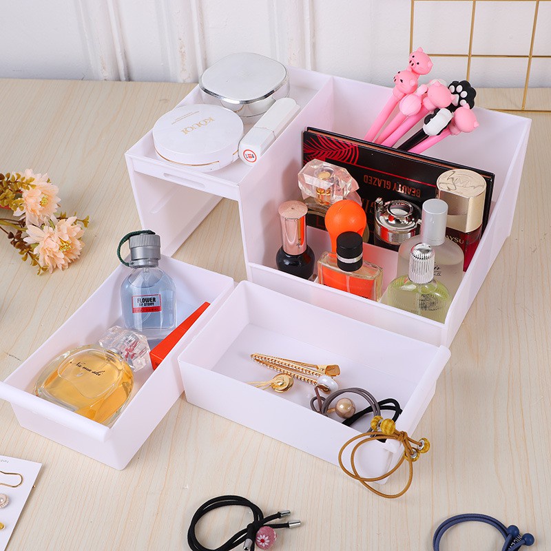 Rak Kosmetik Mini 2 Laci  Cosmetic Storage Drawer Kotak Penyimpanan Makeup Organizer  Rak Makeup