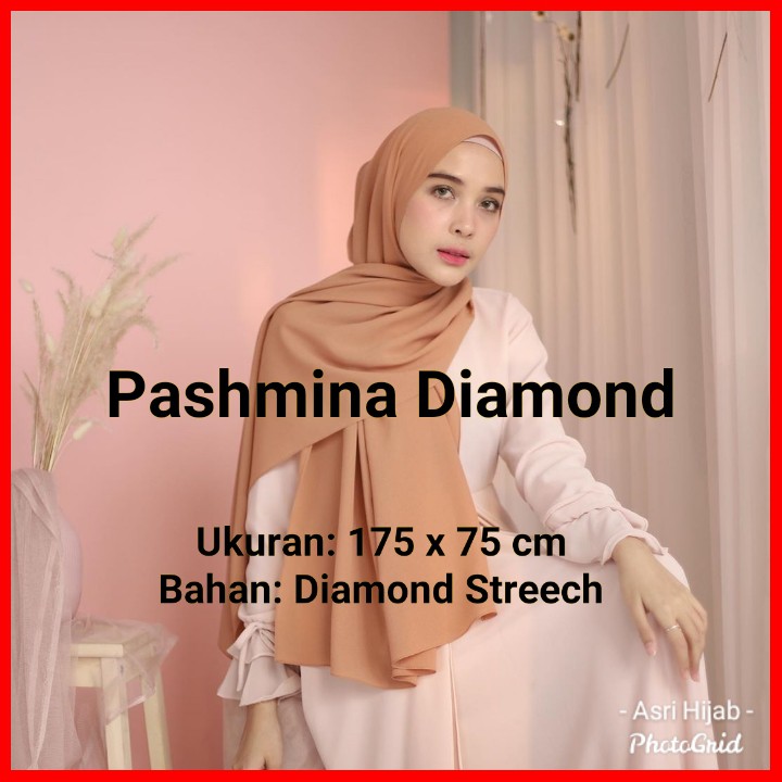 Jilbab Pashmina Sabyan Diamond Segiempat Polos Hijab Pasmina Nisa Sabyan Kerudung Shopee Indonesia
