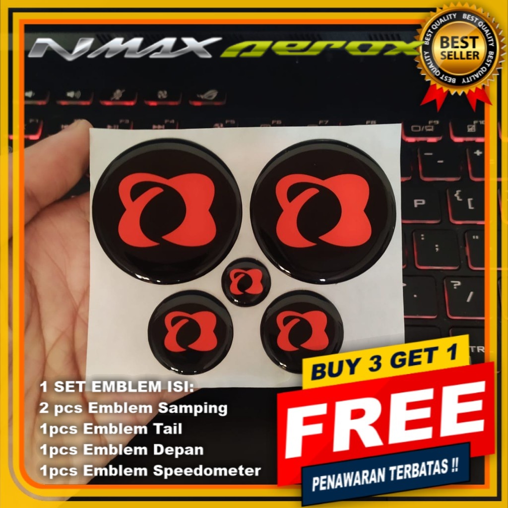 OCITO MERAH STIKER EMBLEM BODY NMAX AEROX LEXI STIKER NMAX STIKER MOTOR NMAX 1 SET EMBLEM YAMAHA STI