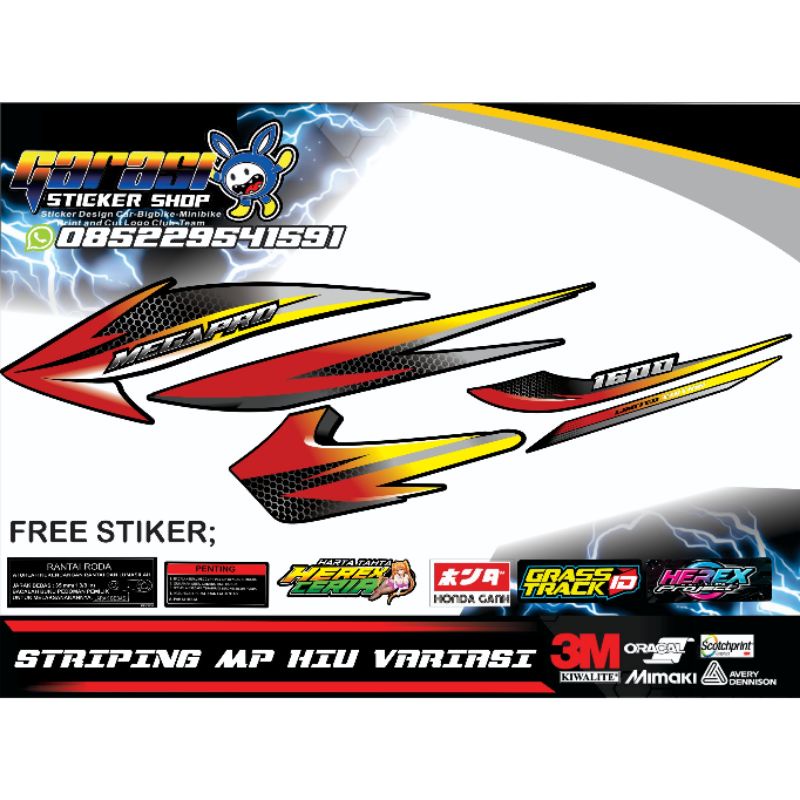 striping mp hiu custom variasi keren - striping megapro hiu variasi