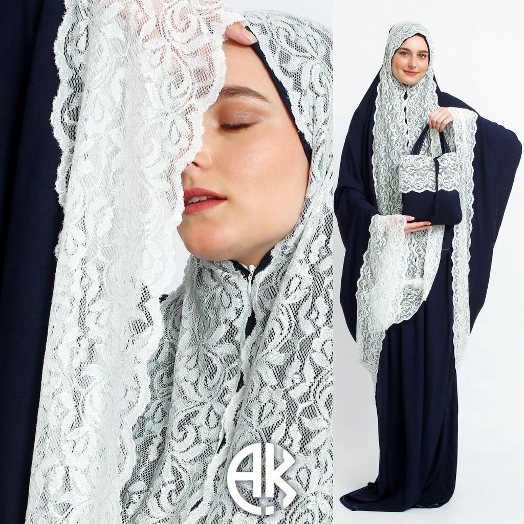 AMA - Mukena Dewasa Rayon Janger Model Dubai 2in1 Al Kahf Series Jumbo - Mukena Travelling