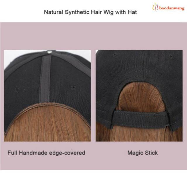 Wig Rambut Palsu Plus Topi Base Ball Pendek 25 - 30 CM