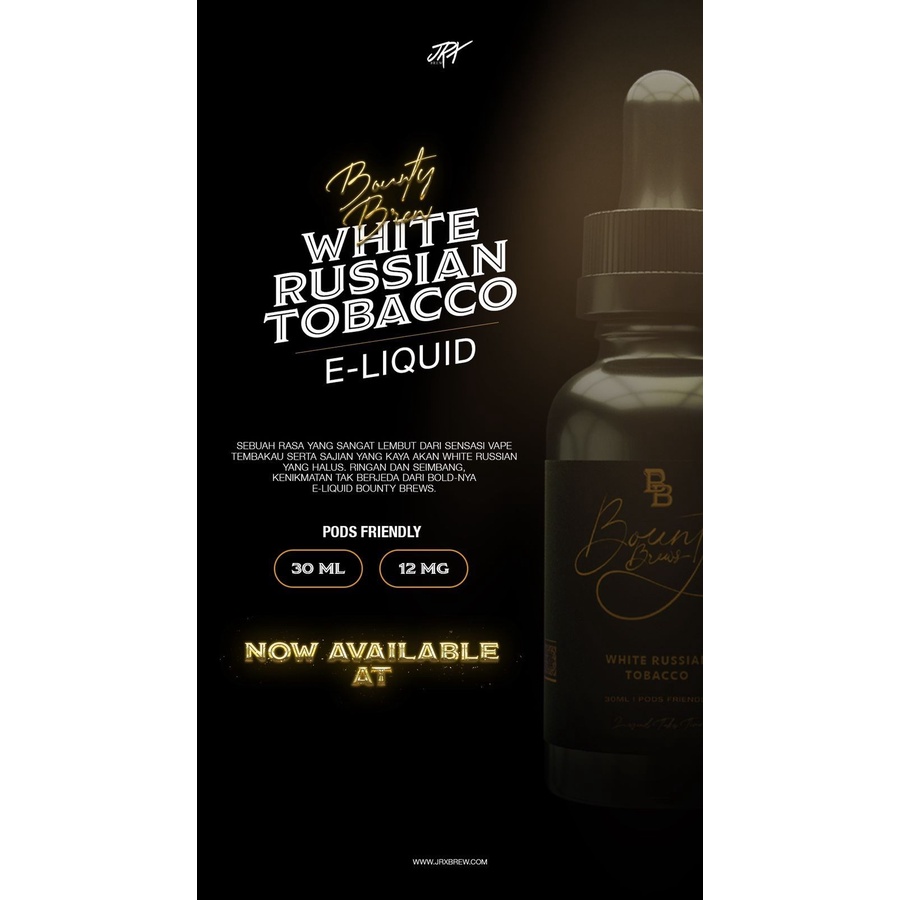 Bounty Brews White Russian Tobacco Pods Friendly 30ML by JRX