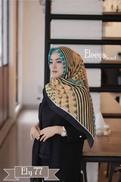 HIJAB SEGIEMPAT MOTIF ELY 77 II Eleeya Scarf