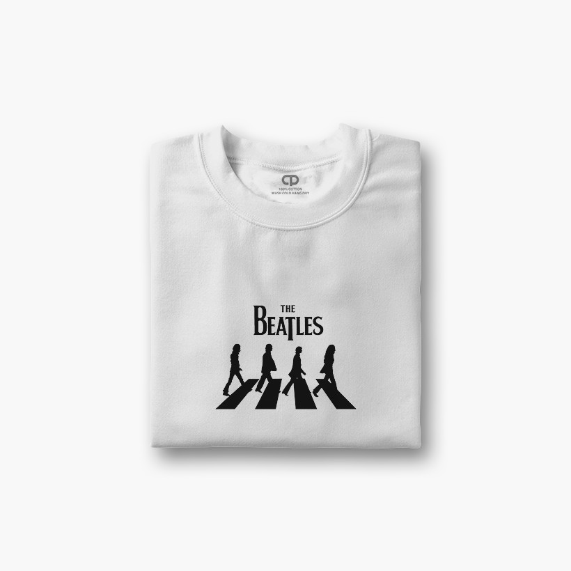 Kaos/T-shirt Musik "The Beatles - Abbey Road" Regular Putih
