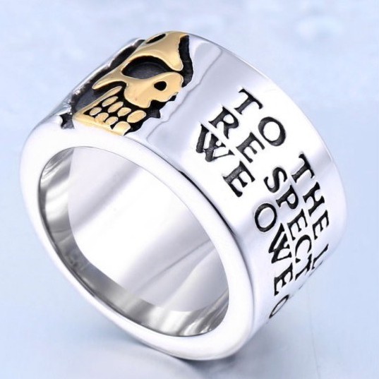 SEUSUK  Cincin Fashion Pria Model Punk Motif Tengkorak Carvin