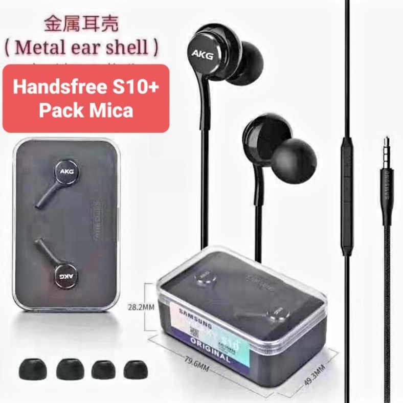 Handsfree Headseat Earphone Galaxy S10+ AKG pack mica