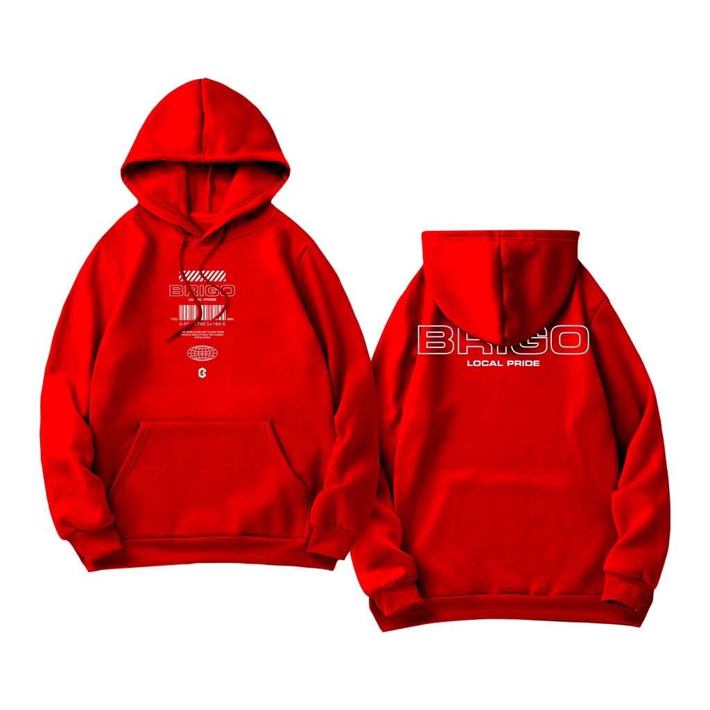 BRIGO Jumper Hoodie  Barcode Number II Sweater Hoodie BRIGO Sablon DTF Fleece Cotton II SIZE M-XXL (Pria &amp; Wanita) Free stiker&amp;Gantungan Kunci