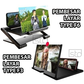Kaca Pembesar Proyeksi Layar HP/Smartphone 3D Portable F6 Dan F3