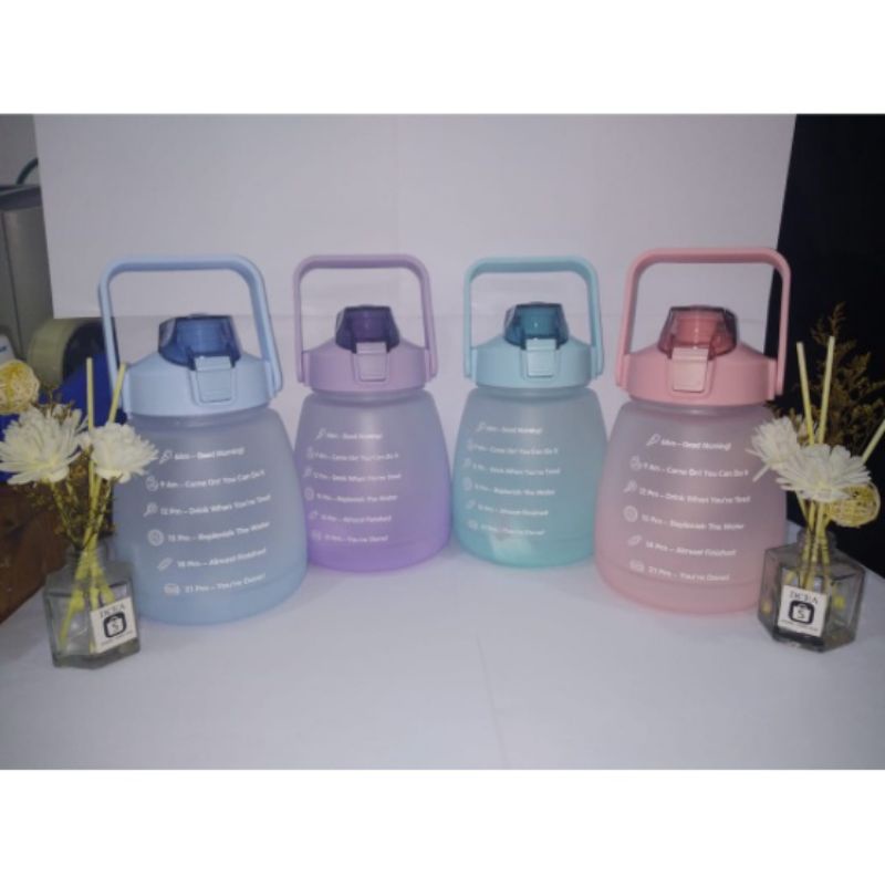 BOTOL AIR MINUM GEMOY RAINBOW FULL DOFF ORIGINAL 1400ML / Botol MINUM Free STICKER 3D DAN 2D Packing Free Bubble