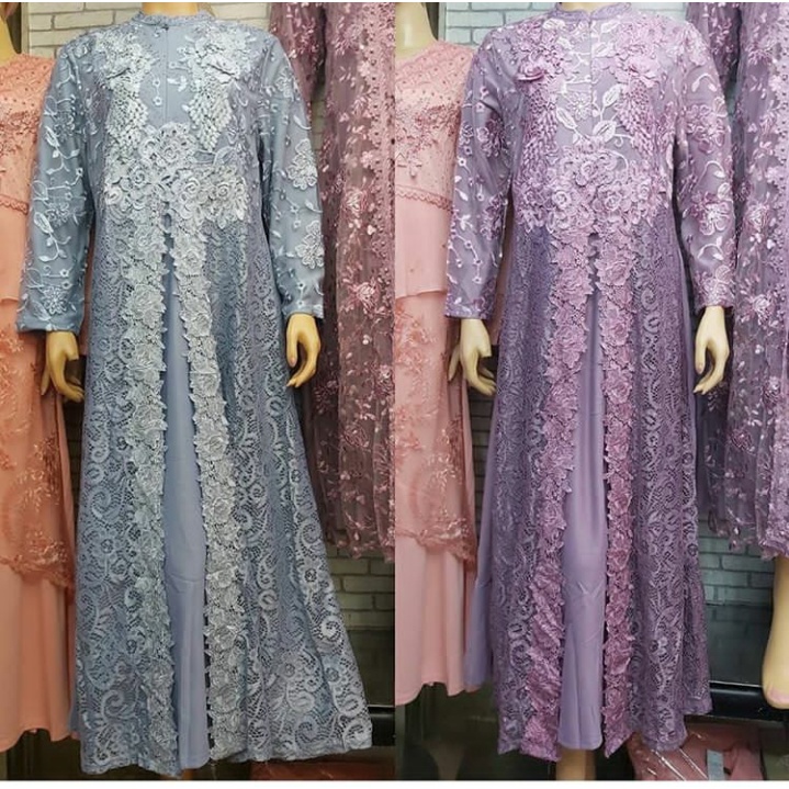 GAMIS PESTA MEWAH BAHAN BROKAT IMPORT REALPICT 100% BRAND 100% TERBARU DAN TERLARIS GAMIS PESTA GAMI