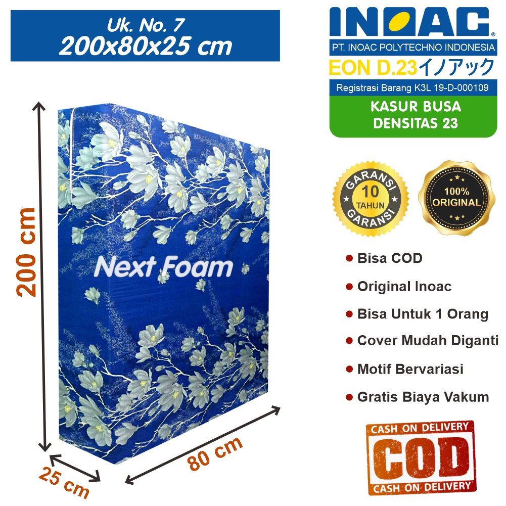 Kasur Busa Inoac Ukuran No 7 200x80x25 cm Tebal 25 cm EON D23 ORIGINAL INOAC Garansi 10 Tahun Asli