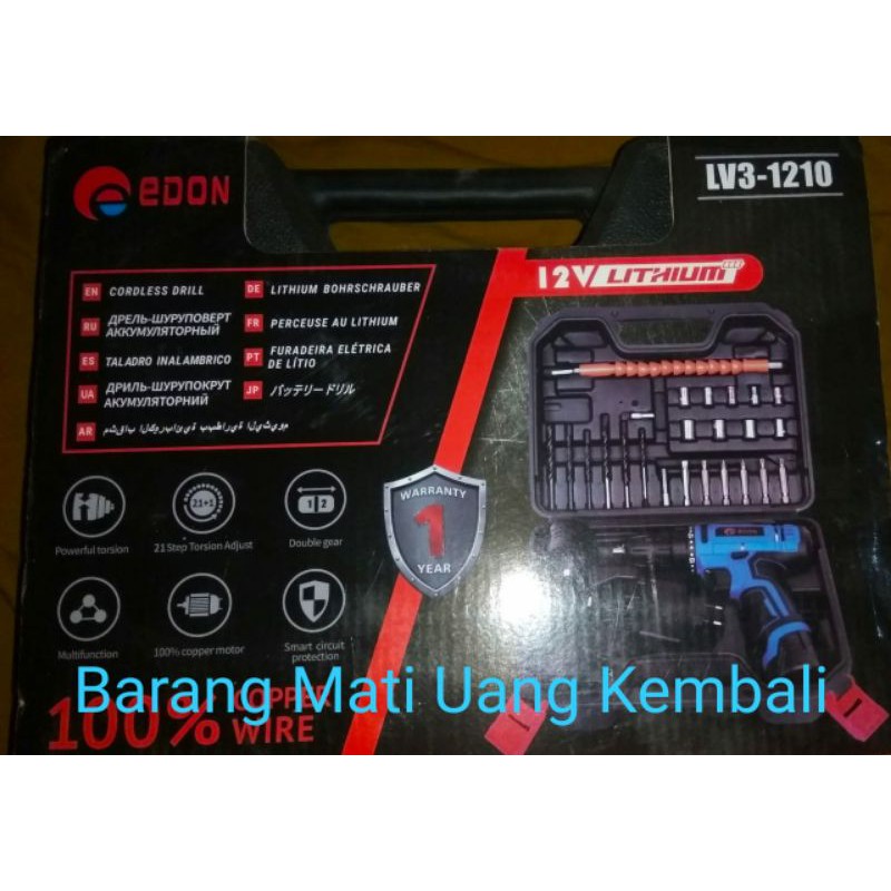 JLD / NANKAI/ EDON Bor tangan Charger 12Volt dua Baterai full sett Tols plus kopper