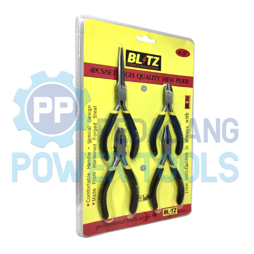 BLITZ 4 PCS SET TANG MINI LANCIP - POTONG - KOMBINASI 4,5 INCH BLISTER