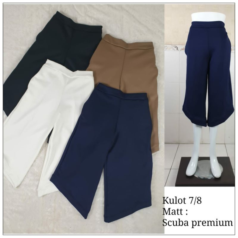 JJPrincess - Celana Kulot 7/8 Wanita / Celana Scuba #980