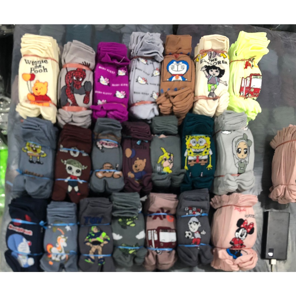 kaos kaki jempol anak-anak TK / kaos kaki anak jari motif disney karakter cewek cowok harga lusinan /grosiran