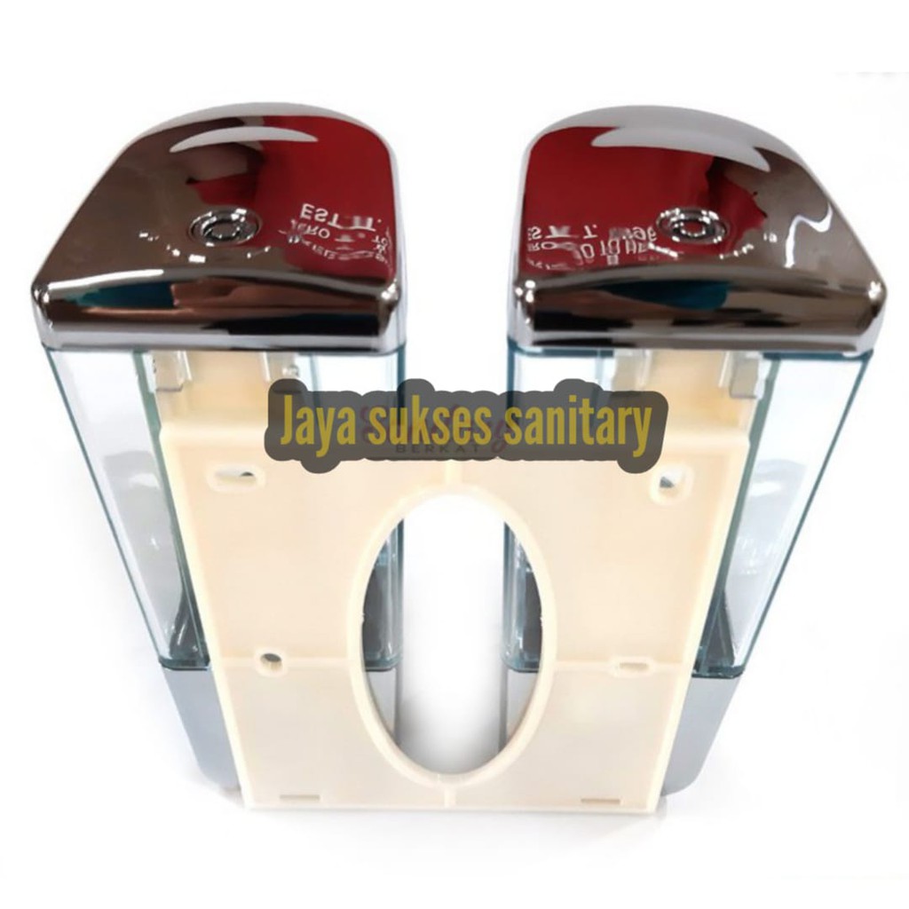 Tempat Sabun Cair Double Minimalis CHROME- Soap Dispenser Sabun Shampoo