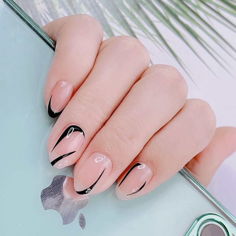 1 Lembar / Pak Stiker Kuku Foil Transfer Air Motif Geometri / Hati Untuk Nail Art / Manicure Diy