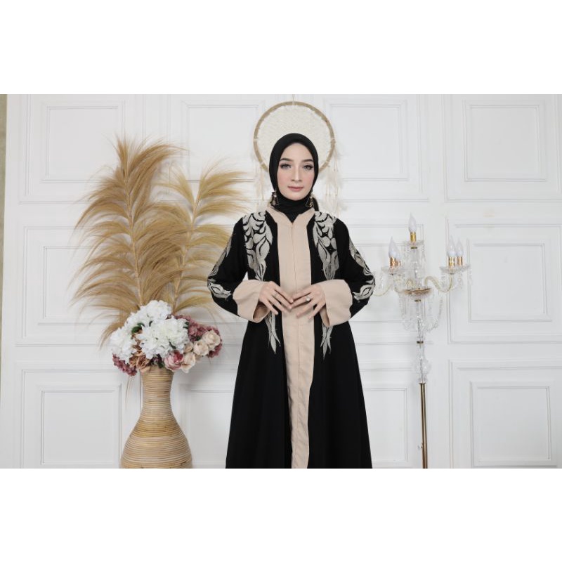 Gallery Exclusive Abaya Hitam Gamis Turkey 07 Bordir Depan Belakang