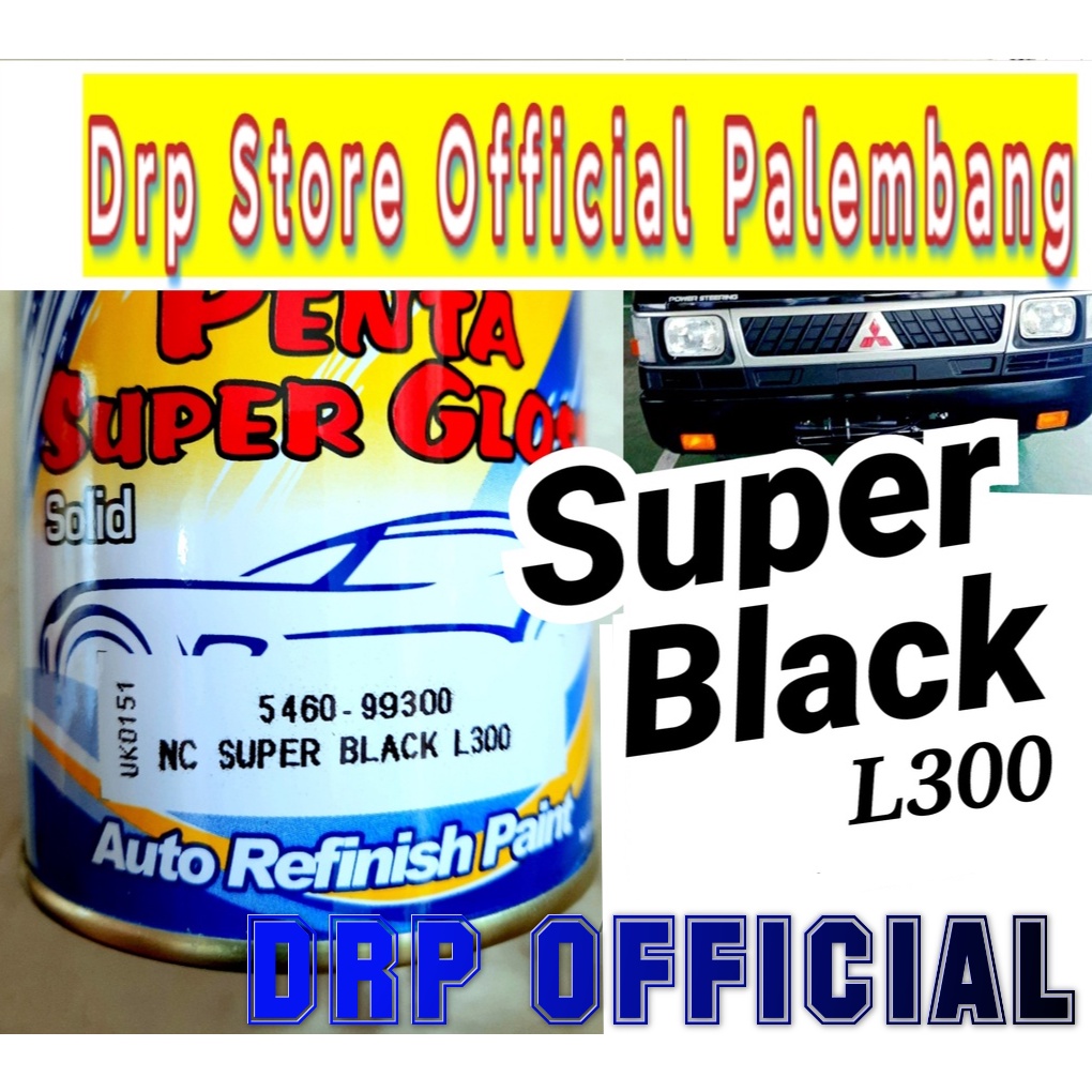 Cat Super Black L300 Penta Super Gloss Hitam Pekat Mengkilap Solid Cat Mobil Motor Sepeda Glos