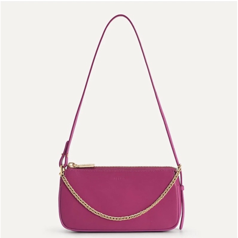 P Maddy Leather Chain Detailed Shoulderbag