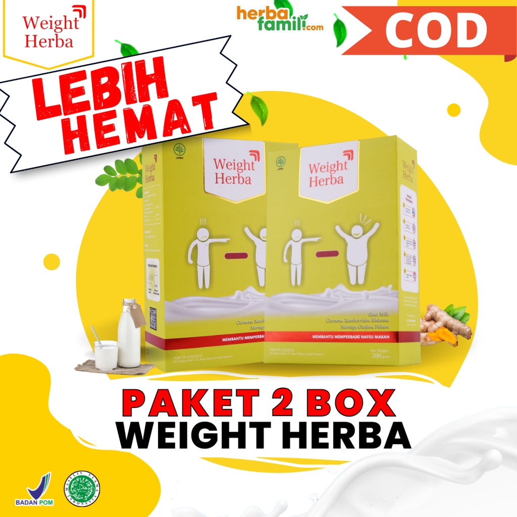 2 Box WEIGHT HERBA Original - Susu Penggemuk Penambah Berat Badan &amp; Nafsu Makan Tingkatkan Kalori Kualitas Tinggi - Bayar Ditempat