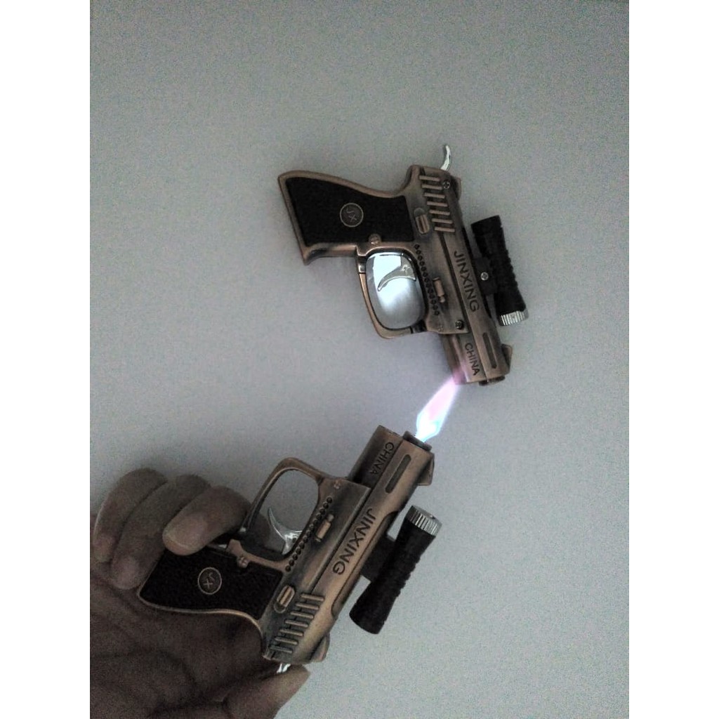 Super Murah! KOREK API GAS PISTOL JINXING LASER MANCIS LAS LIGHTER UNIK LED MURAH