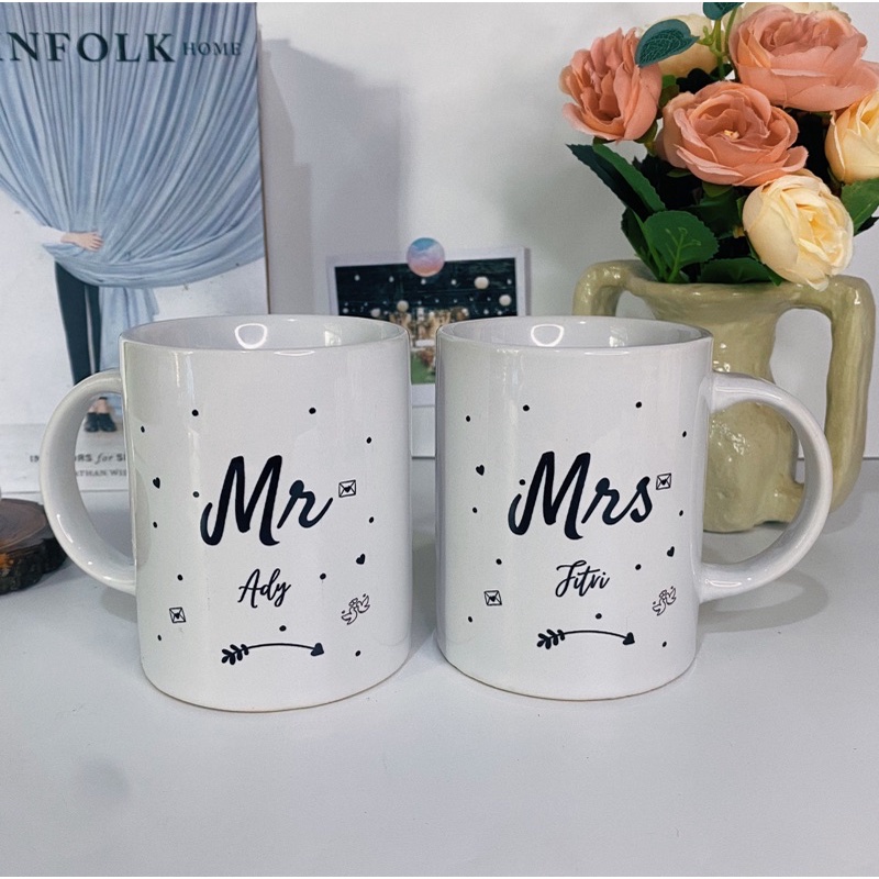 Kado Pernikahan / Mug Couple Wedding Gift / Gift Box Hadiah Pernikahan Custom / Engagement