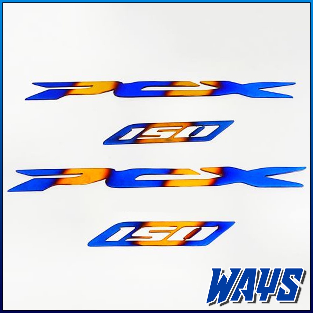 P032 | Emblem Logo Sticker 3D Timbul Twotone Body Variasi Motor Beat Nmax 155 Vario 150 PCX 150