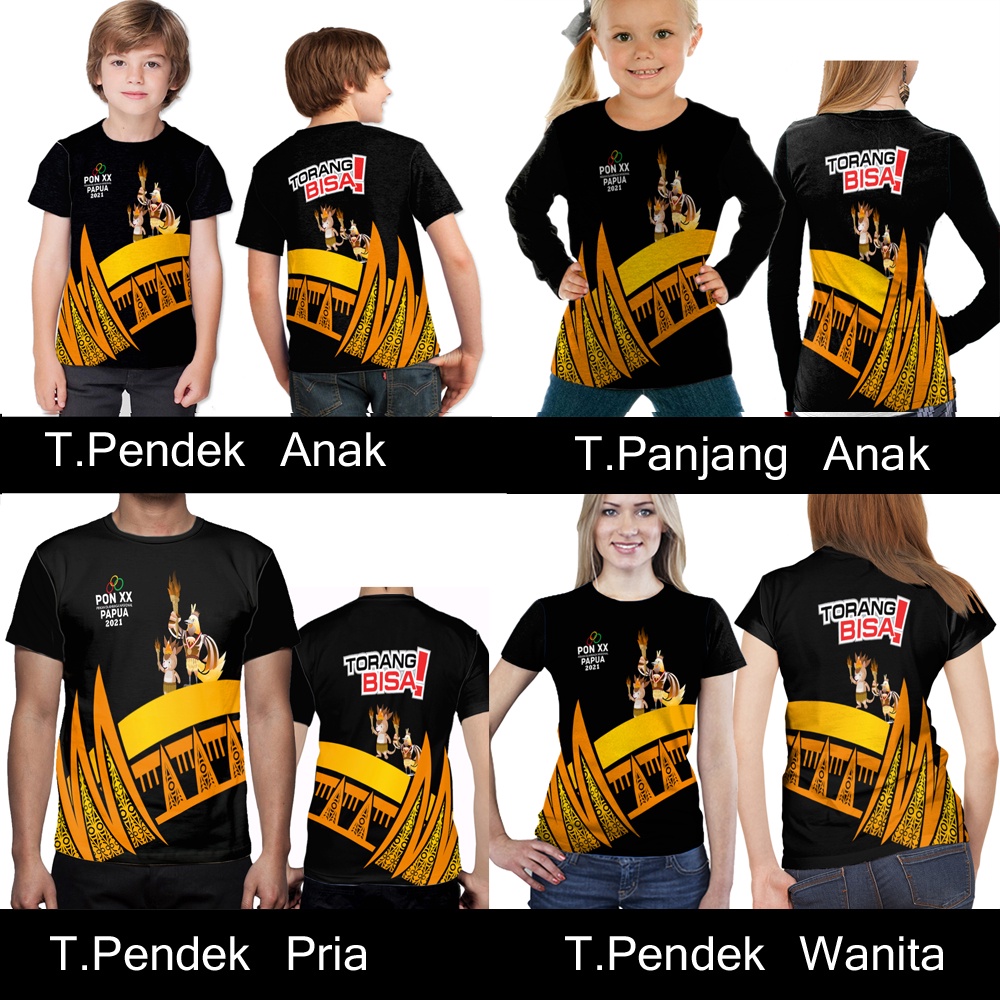 Kaos Baju Tshirt Dewasa/Anak PON XX Papua 2021 Torang Bisa / Baju Pekan Olahraga Nasional Fullprint