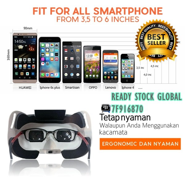 3D Virtual Reality Glasses Bioskop / Games