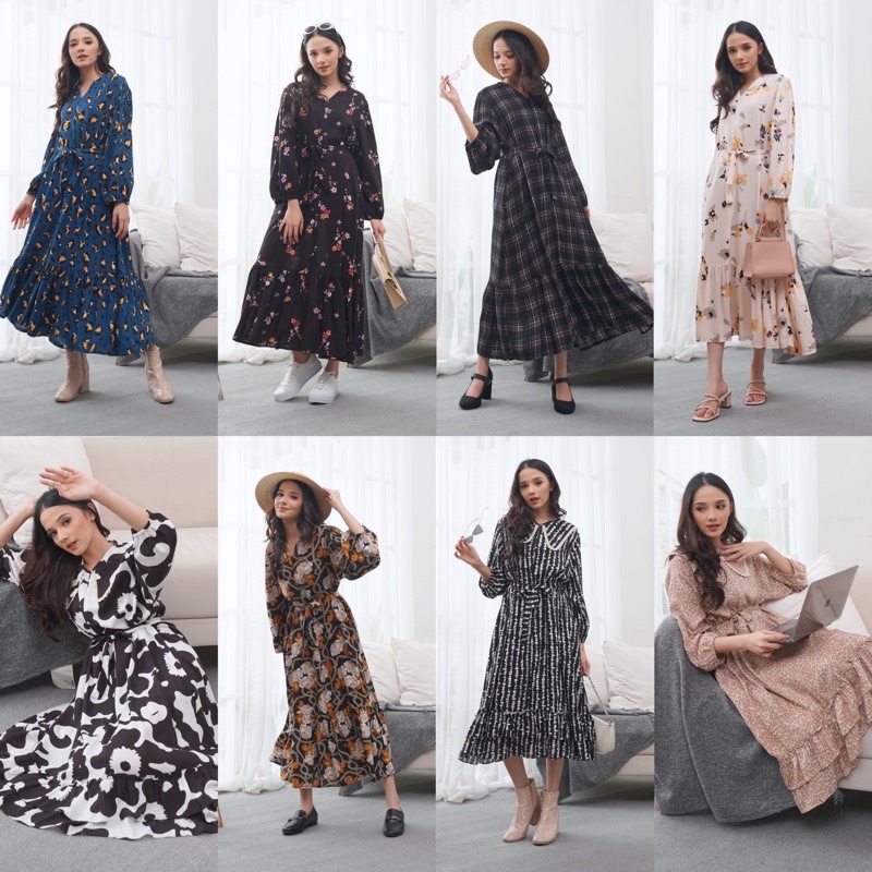 BEST SELLER ALL DASTER FASHION COLLECTION MIRA MIDI DRESS EID KAMILA MECCA ILONA GHINA SONYA KINAN Z